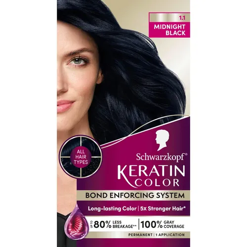 Miniatura 9 de Schwarzkopf con queratina color para el cabello Negro Onyx