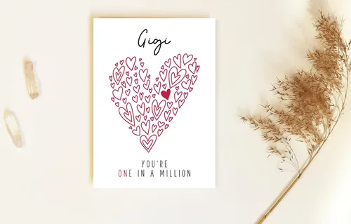 Miniatura 2 de Yanashop88 Gigi You're One In A Million Card - Tarjeta de cumpleaños Gigi - Tarjeta de felicitación de agradecimiento - Tarjeta para ella - Tarjeta