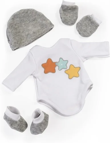 Miniatura 4 de Miniland Pijamas de género neutro para muñecas de 15" 3/4" 2 Piece Gender Neutral Doll Pajama Set, Soft Fabric Doll Clothes, Role Play Toy, Doll