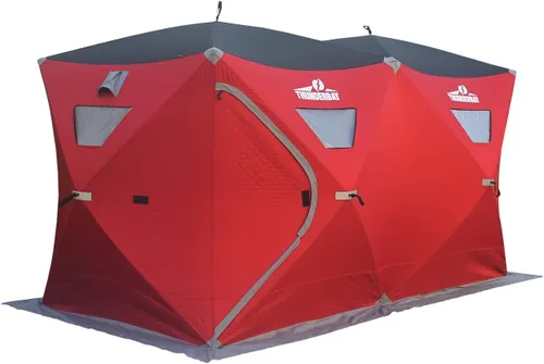 Miniatura 6 de THUNDERBAY Ice Cube Series Pop-Up Hub-Style Ice Fishing Shelter, 68-112 Square Feet of Fishable Area, Portable 6-8 Person Ice Shanty