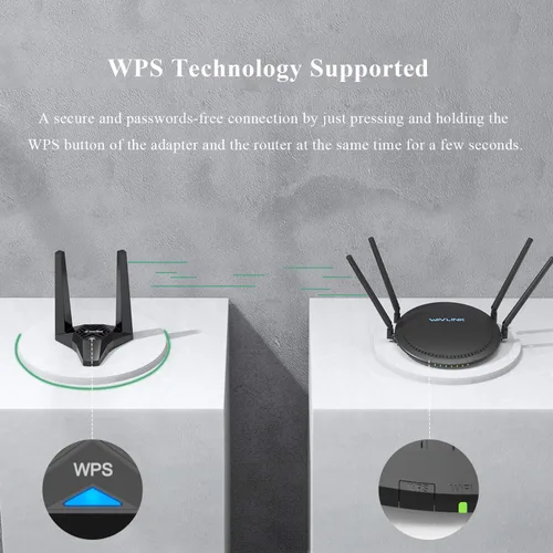 Miniatura 4 de WAVLINK Adaptador WiFi USB3.0, adaptador de red inalámbrica AC1300Mbps para PC de escritorio, doble banda 5GHz+2.4GHz WLAN con alta ganancia 2X 3dBi
