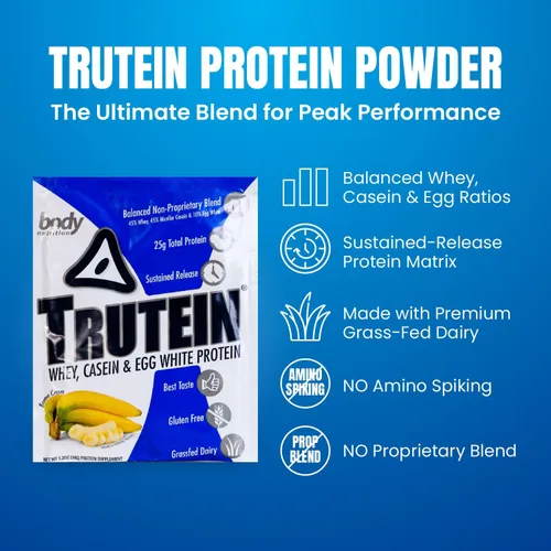Miniatura 2 de Body Nutrition Trutein Polvo de Proteína Alto: 45% Suero, 45% Caseína, 10% Clara de Huevo, Sin Gluten, Bajo en Sodio, Polvo de Proteína de Suero