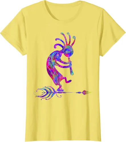 Miniatura 42 de Native American Kokopelli With Feather 2 - Camiseta Fan Fun, Negro, S