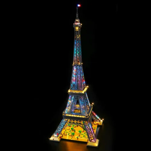 Miniatura 4 de VONADO Kit de iluminación LED compatible con el set de la Torre Eiffel de Lego 10307, iluminación de construcción DIY con control remoto compatible