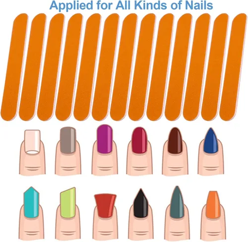 Miniatura 2 de Mini limas de uñas a granel (100 unidades), lima de uñas de doble cara para uñas naturales, juego de herramientas de manicura, lima de uñas