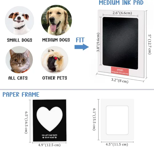 Miniatura 6 de MYPAWLETS Kit de Huellas de Patas, Almohadilla de Tinta Limpia/Sin Tinta para Huellas de Perros/Gatos, Almohadilla de Sello de Huellas para Perros