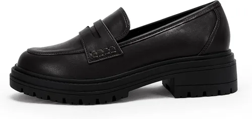Miniatura 2 de Mocasines de plataforma para mujer suela de taco tacón grueso antideslizantes de piel sintética casuales cómodos con punta redonda zapatos Oxford
