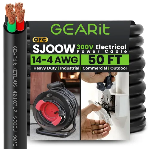 Miniatura 21 de GEARit Cable de alimentación portátil 10/3 10 AWG (100 pies - 3 conductores) SJOOW 300V calibre 10 cable eléctrico para derivaciones de motor, luces