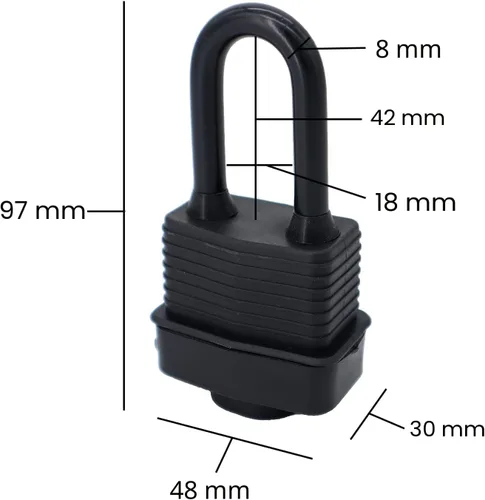 Miniatura 4 de SafiSwords Candados Impermeables con Llaves Iguales para Uso al Aire Libre, Candado Cubierto de Acero Laminado Resistente, 1-9/16 Pulgadas de Ancho