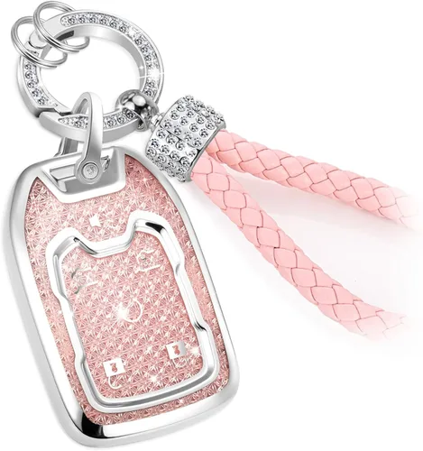 Miniatura 10 de Funda para llavero GMC con llavero de cuerda trenzada de metal antipérdida, exquisita funda suave para Tahoe Acadia Terrain Yukon Yukon XL Silverado