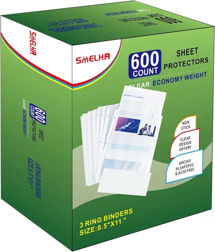 Miniatura 10 de Protectores de hojas de 500 páginas, protector de página de 8.5 x 11 pulgadas, protectores de páginas de plástico transparente mejorados