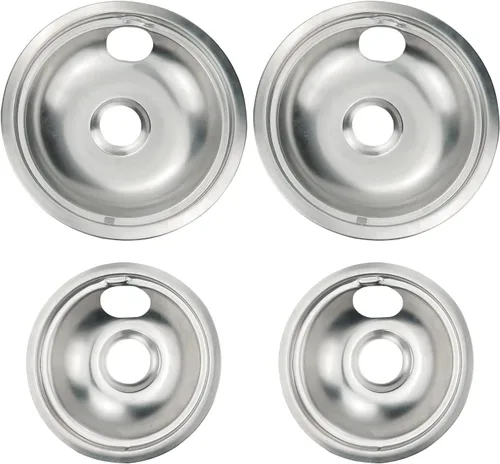 Cubiertas para quemadores de estufa Mejiao, sartenes de goteo cromadas de repuesto para Frigidaire Kenmore 316048413 y 316048414, 4 piezas (4x6")