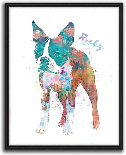 Miniatura 37 de Personal-Prints Regalo de arte personalizado para pared de perro, impresión artística moderna personalizada única de estilo acuarela La raza
