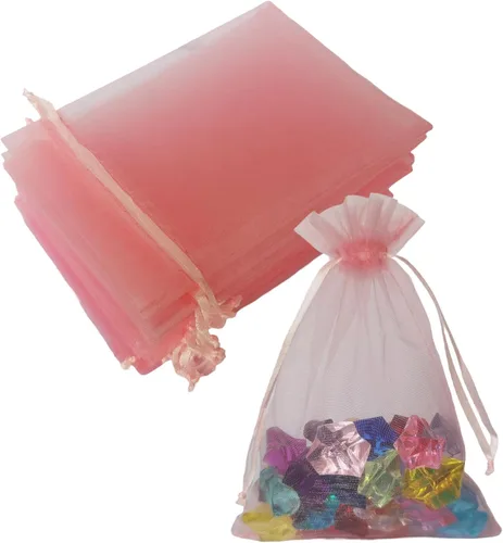 Miniatura 37 de Paquetes de 100 bolsas de organza de 4 x 6 pulgadas, color azul bebé para baby shower, Navidad, recuerdos de fiesta, cumpleaños, boda, despedida
