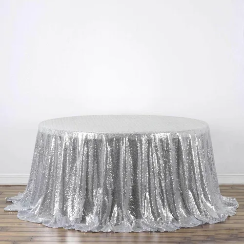 Miniatura 18 de Tableclothsfactory Luxury Collection - Manteles redondos de lentejuelas de 108 pulgadas, color dorado
