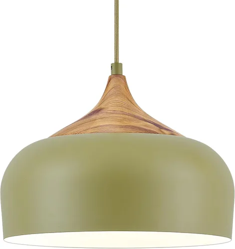 Miniatura 9 de ELYONA Lámpara colgante japonesa moderna de 12 pulgadas para isla de cocina, lámpara colgante de granja con pantalla de metal de grano de madera