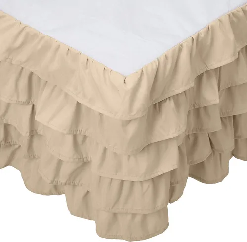 Miniatura 11 de Elegant Comfort Leila Collection - Falda de cama con múltiples volantes, 1500 hilos por pulgada cuadrada, calidad egipcia, con volantes antipolvo