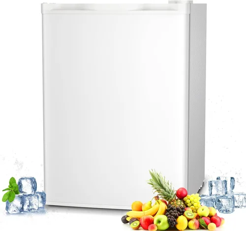 Miniatura 10 de Antarctic Star Mini refrigerador de 1.6 pies cúbicos con congelador, refrigerador pequeño y compacto con puerta reversible individual, estantes