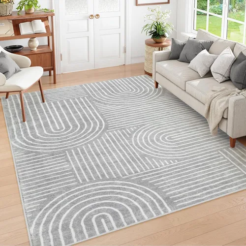 Miniatura 22 de Lahome - Alfombras abstractas de 8 x 10 para sala de estar, alfombras suaves de 8 x 10 en verde para dormitorio, alfombra antideslizante, alfombra