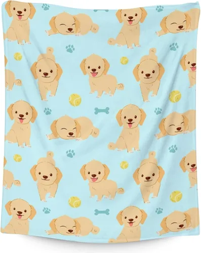 Miniatura 10 de Golden Retriever - Manta para niñas, tamaño de regazo de 30 x 40 pulgadas, manta de felpa suave y mullida, manta colorida y linda para sala de estar