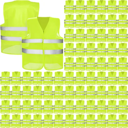 Miniatura 12 de JaGely Chaleco de seguridad de alta visibilidad, chaleco de seguridad de malla reflectante a granel para hombres y mujeres, trabajo, ciclismo