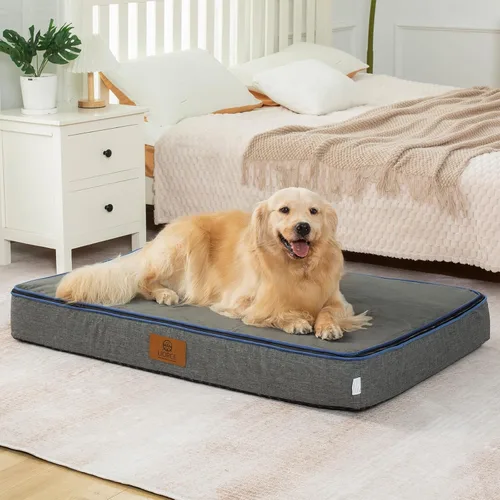 Miniatura 13 de LIORCE Cama grande para perros de espuma viscoelástica, camas ortopédicas de 4 pulgadas de grosor para perros grandes, cama impermeable para perros