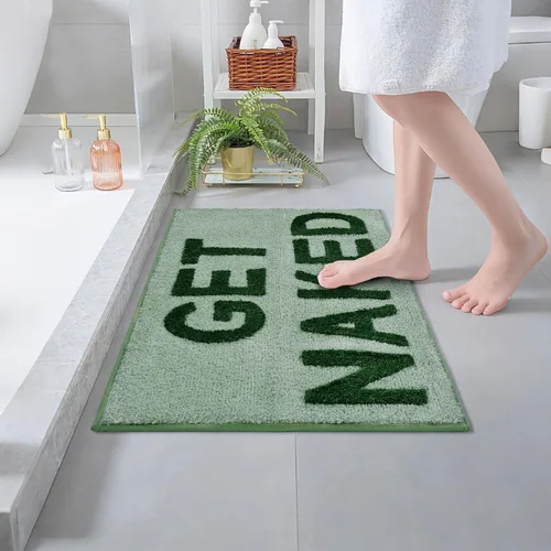 Miniatura 7 de Zeeinx Get Naked - Tapete de baño lindo para decoración de baño, alfombras de baño antideslizantes de microfibra lindas, decoración de baño Verde