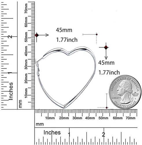 Miniatura 6 de Aretes de aro, joyería de moda, aretes de aro grandes geométricos con forma de corazón para mujer