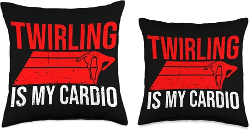 Miniatura 3 de Baton Twirling & Majorette Dance Designs Baton Twirler Design for Twirling Recitals Throw Pillow, 16x16, Multicolor