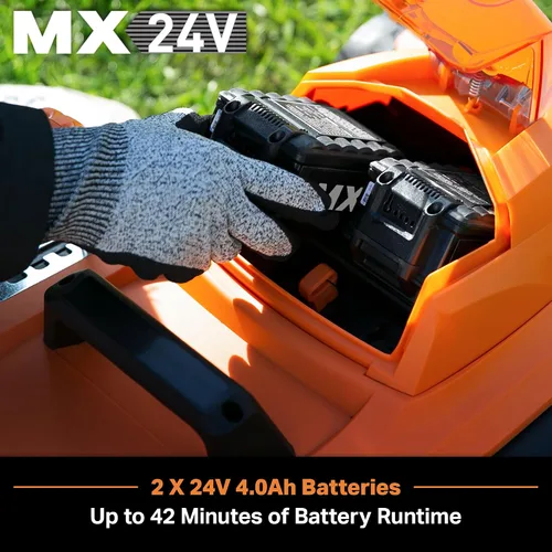 Miniatura 3 de LawnMaster 20VMWGT Cortacésped de 24V Máx de 13 pulgadas y Recortadora de Césped de 10 pulgadas Combo con 2x4.0Ah Baterías y Cargador