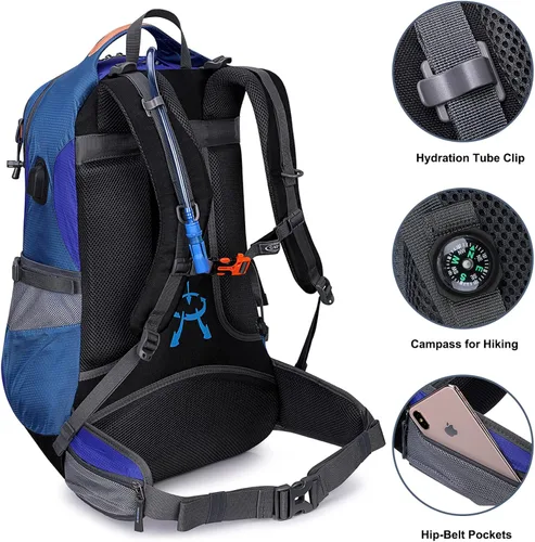 Miniatura 5 de Mochila G4Free de 11 gal para uso en exteriores, campamento, alpinismo, senderismo con funda para lluvia. azul (Blue01)