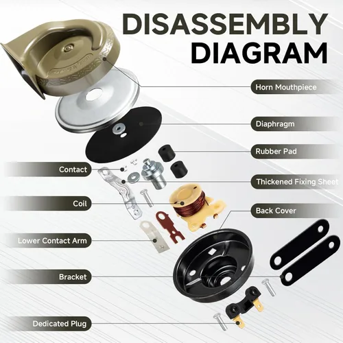Miniatura 4 de FARBIN Bocinas de Coche 12V Fuertes de Doble Tono Bocina de Caracol Automática Kit de Bocina Eléctrica con Arnés de Relé e Interruptor para Camión