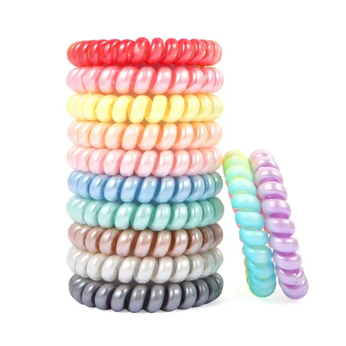 Miniatura 7 de Lazos para el cabello en espiral sin arrugas, coloridos lazos para el cabello sin rastro, lazos elásticos para el cabello, lazos para el cabello