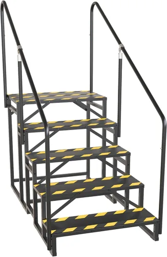Miniatura 9 de TOCRETOARE Escalones de caravana con barandilla, bañera de hidromasaje, 2 escalones con pasamanos, escaleras portátiles para caravana de 5ª rueda