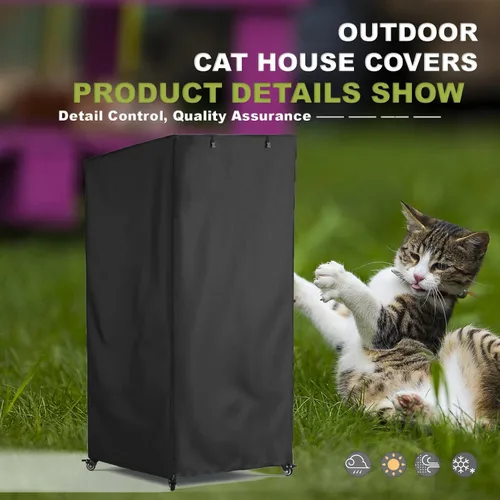 Miniatura 7 de Funda protectora grande para casa de gatos para exteriores, cubierta protectora contra el polvo, lona impermeable resistente 600D, 100% impermeable