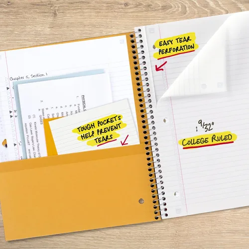 Miniatura 6 de Cuaderno de Five Star, 1 materia, con rayas, 100 hojas, 11" x 8-1/2", Negro