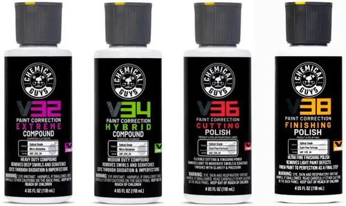 Miniatura 2 de Chemical Guys Paquete completo de removedor de esmalte, compuesto y arañazos y remolinos (6 botellas de 16 onzas)