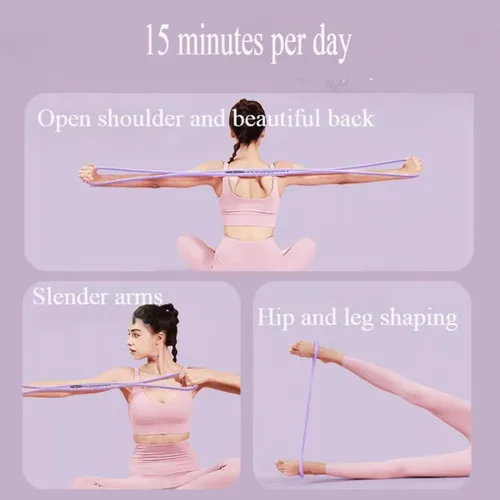Miniatura 3 de Luminousdo - Bandas de resistencia, figura 8, bandas de ejercicio con asas para mujeres y hombres, bandas elásticas para entrenamiento