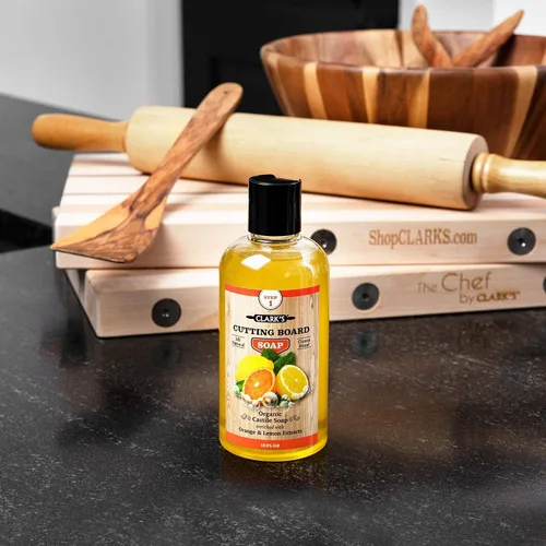 Miniatura 6 de CLARK'S Cepillo de jabón y exfoliante para tabla de cortar de Limpia tus tablas de cocina, cuencos, encimeras y utensilios de forma natural A base