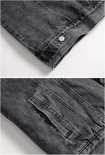 Miniatura 5 de LZLER - Chaqueta vaquera para hombre de forro polar con forro de algodón Sherpa