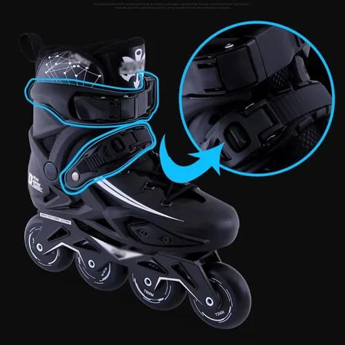 Miniatura 3 de Patines de ruedas – Patines en línea profesionales negros para adultos, estilo libre, cómodos para mujeres y adolescentes Blanco