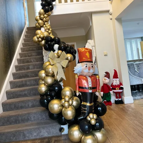 Miniatura 5 de Globos negros y dorados, 50 globos de confeti negro y dorado de 12 pulgadas, decoraciones de fiesta para cumpleaños, graduación, Año Nuevo, boda