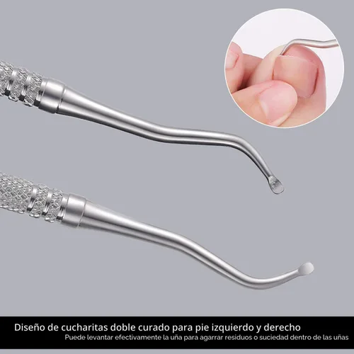 Miniatura 4 de YINYIN, 2 limas de uñas encarnadas y levantador con estuche de almacenamiento, herramienta de uñas encarnadas de acero inoxidable 100%, herramienta