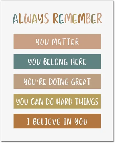 solindeco Always Remember You Matter - Póster motivacional bohemio para el aula, letrero de bienvenida al aula, afirmación, arte de pared,
