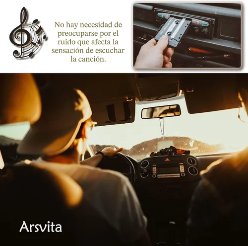 Miniatura 7 de Arsvita - Adaptador de audio de cassette a auxiliar para automóvil, con cable de audio auxiliar de 0.14 pulgadas