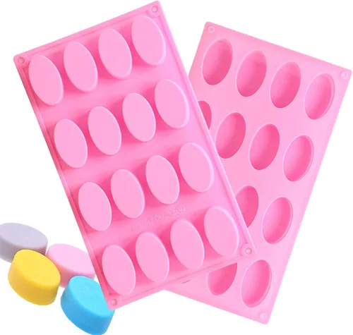 Miniatura 2 de Joyeee Molde ovalado de silicona para pudín, reutilizable de silicona para bricolaje, molde para hornear, pastel, galletas, magdalenas, chocolate