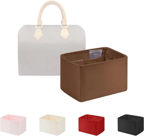 Miniatura 9 de Organizador de bolso para bolsa de lujo, tela de satén ligera y suave con bolsillos, ideal para viajes, compras y uso diario, opciones multicolor