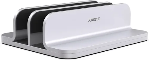Miniatura 10 de JOKItech Organizador vertical de aluminio doble para laptop, soporte resistente para computadora portátil compatible con Liquid Retina XDR Apple
