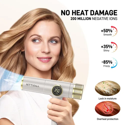 Miniatura 5 de HITTIONA Secador de pelo de viaje de doble voltaje con difusor magnético, secador de pelo iónico de alta velocidad de 2000 W, regalo para mujeres