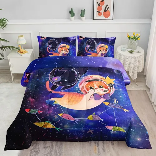 Miniatura 33 de Juego de ropa de cama Kawaii de fresa para niñas, juego de ropa de cama con patrón de cuadrícula rosa con 1 edredón y 2 fundas de almohada